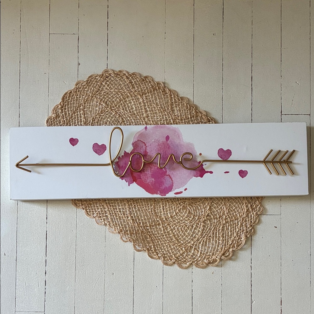 Love Arrow Wall Art - Pink and Gold